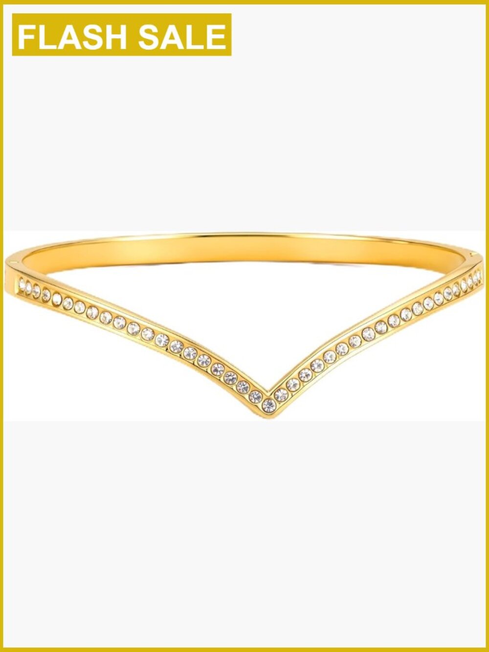 14K Gold Plated Cuff Bangle, Hypoallergenic Waterproof Bracelet
